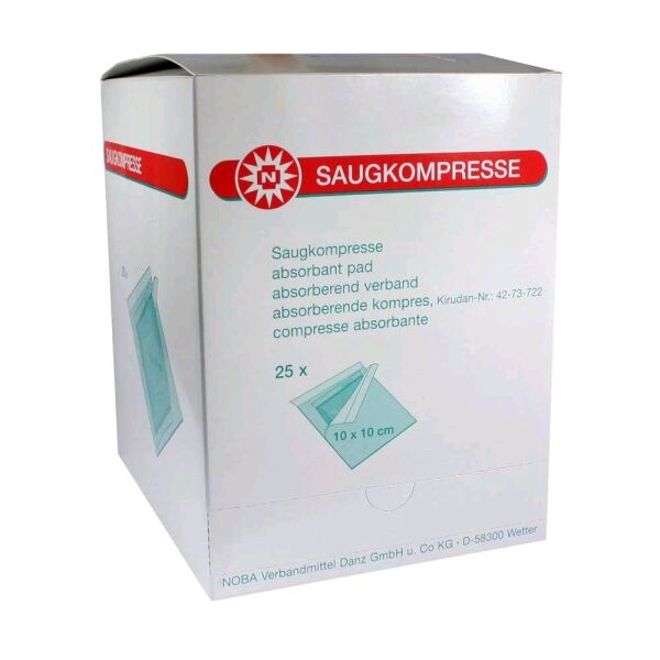 Noba absorbent compresses, wound compress with fleece side, 25 items