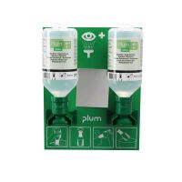 Plum eye wash o. Emergency Station, Wall station with 1 or 2 bottles