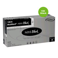 MaiMed nitrile Black Disposable gloves, powder-free, black, 100 items