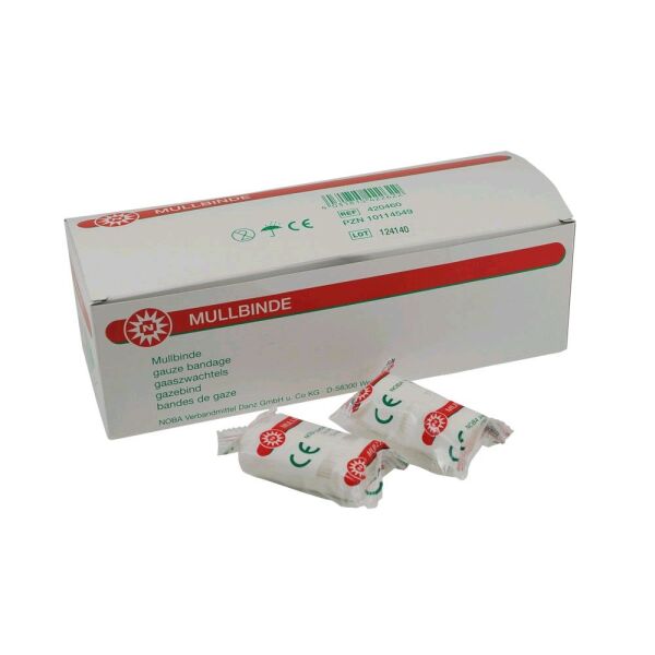Noba gauze, bandage, individually wrapped, 8 cm x 4 m, 10 pack