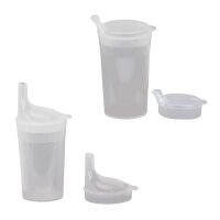 Drinking cup-set transparent, 2 mouthpieces tea/porridge,...
