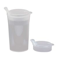 Drinking cup-set transparent, 2 mouthpieces tea/porridge, 250ml