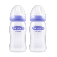 Lansinoh wide-mouth bottle, NaturalWave™ teat, BPA free, sizes