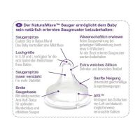 Lansinoh NaturalWave™ baby bottle nipple, BPA free, 2 items, size S-L