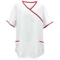 Exner Tunic, White, Asia-Style, Pockets, Coloured Piping,...