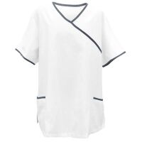 Exner Tunic, White, Asia-Style, Pockets, Coloured Piping, size/Colours