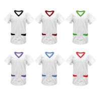 Exner Tunic, 2 Pockets, 175g, White, Coloured Border, XS-5XL