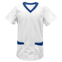 Exner Tunic, 2 Pockets, 175g, White, Coloured Border, XS-5XL