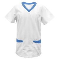 Exner Tunic, 2 Pockets, 175g, White, Coloured Border, XS-5XL