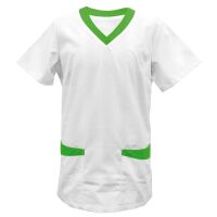 Exner Tunic, 2 Pockets, 175g, White, Coloured Border, XS-5XL