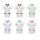 Exner Tunic, 2 Pockets, 175g, White, Coloured Border, XS-5XL